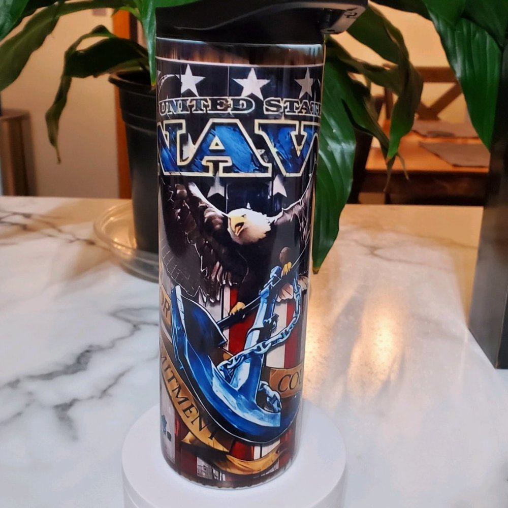 United States Navy 20oz Tumbler with duo lids 🎉sale